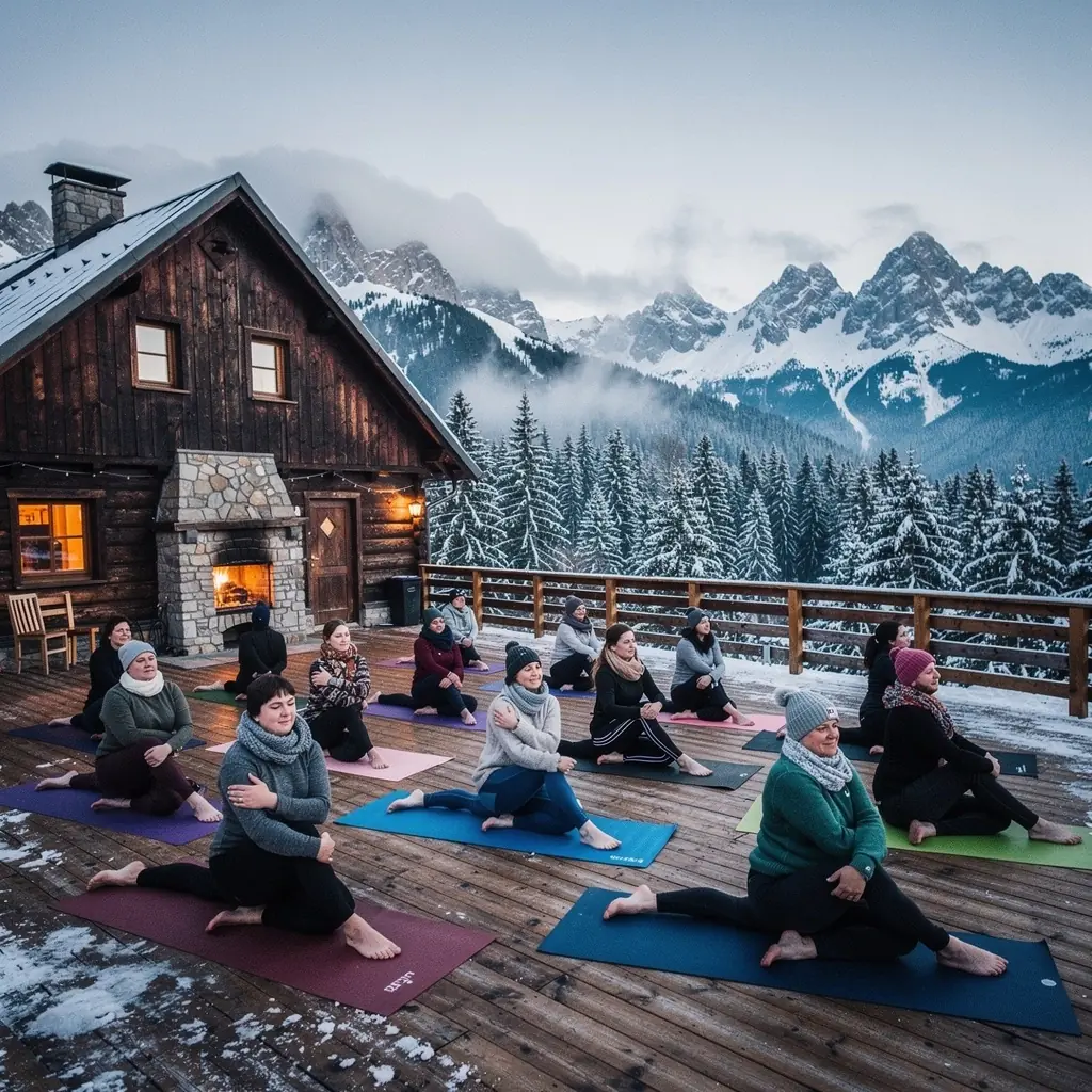 Zbliżenie na matę do jogi oraz akcesoria, takie jak bloki i paski, w naturalnym otoczeniu.
